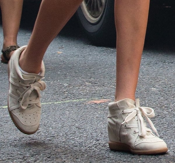 A closer look at Kate's street chic Isabel Marant 'The Bobby' wedge sneakers