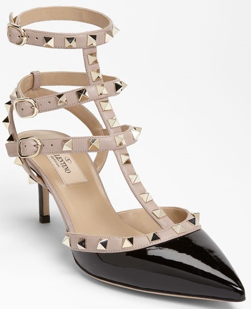 Valentino 'Rockstud' Pumps in Black and Nude