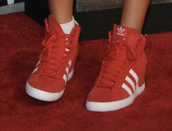 Becky G in comfortable Adidas sneakers