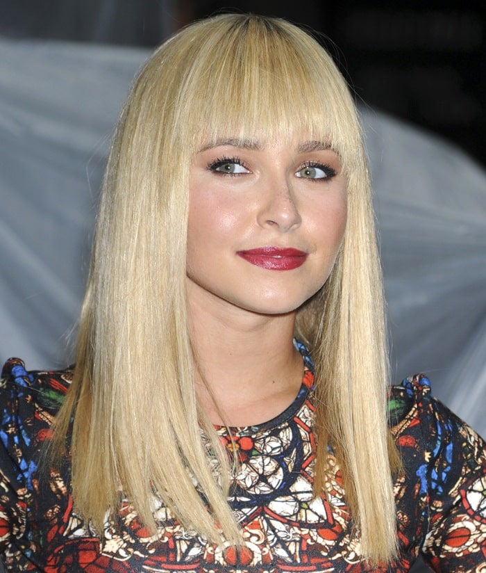Hayden Panettiere showing off her new hair on the Late Show with David Letterman in New York City on August 28, 2013