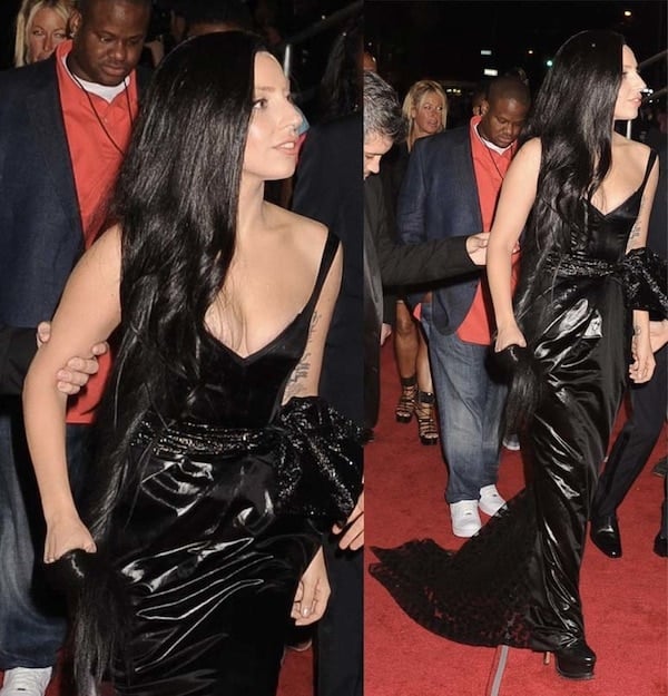 Lady Gaga wore a dull black Prabal Gurung gown that looked way too big for her