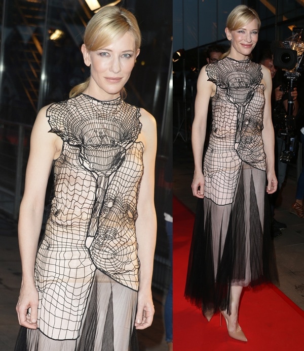 Cate Blanchett surprised us by wearing a somewhat haunting Christopher Kane dress