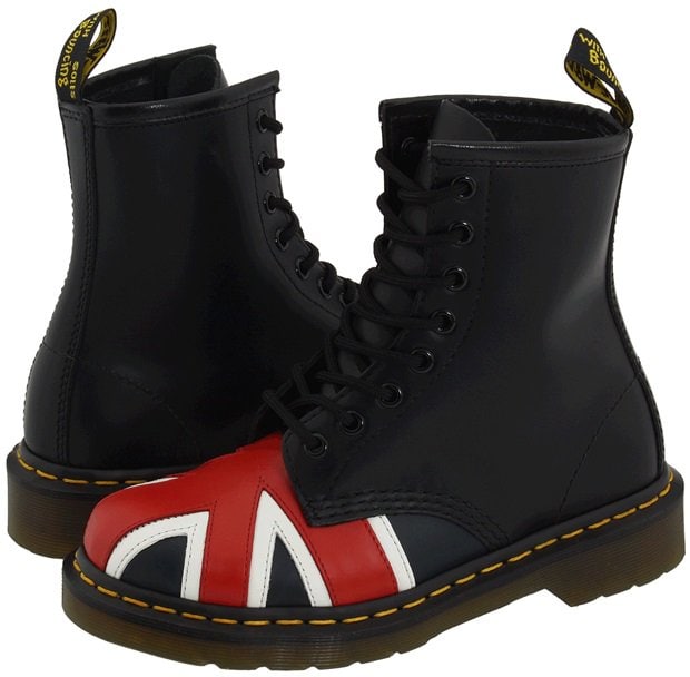 Dr. Martens 1460 Boots in Black Smooth Union Jack