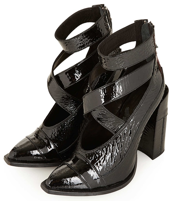 Topshop Strappy Court Shoes by Unique in Black