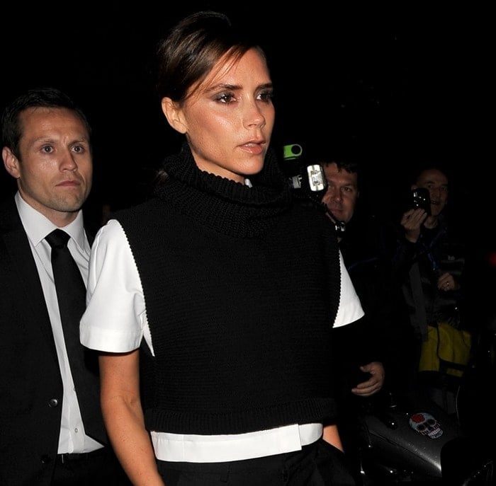 Victoria Beckham arriving at a dinner hosted by British Vogue in London on September 15, 2013