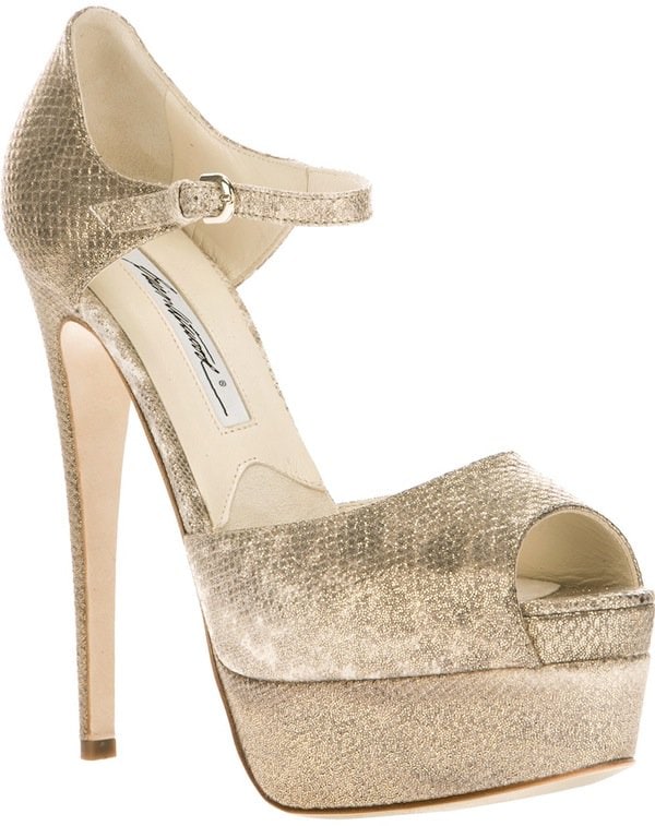 Brian Atwood 'Tribeca' Platform Sandals in Gold