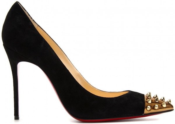 Christian Louboutin "Geo 100" Suede Pumps in Black