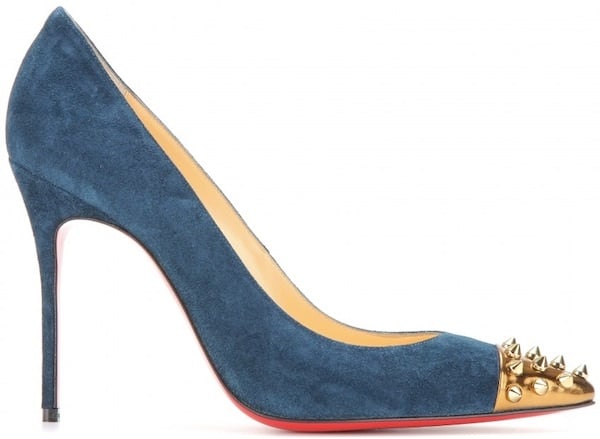 Christian Louboutin "Geo 100" Suede Pumps in Blue