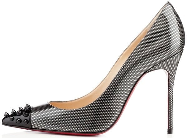 Christian Louboutin Geo Pumps in Gray Patent Leather