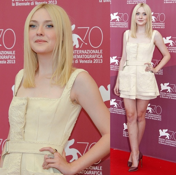 Dakota Fanning at a photo call for 'Night Moves' at the 70th Venice Film Festival in Venice, Italy, on August 31, 2013