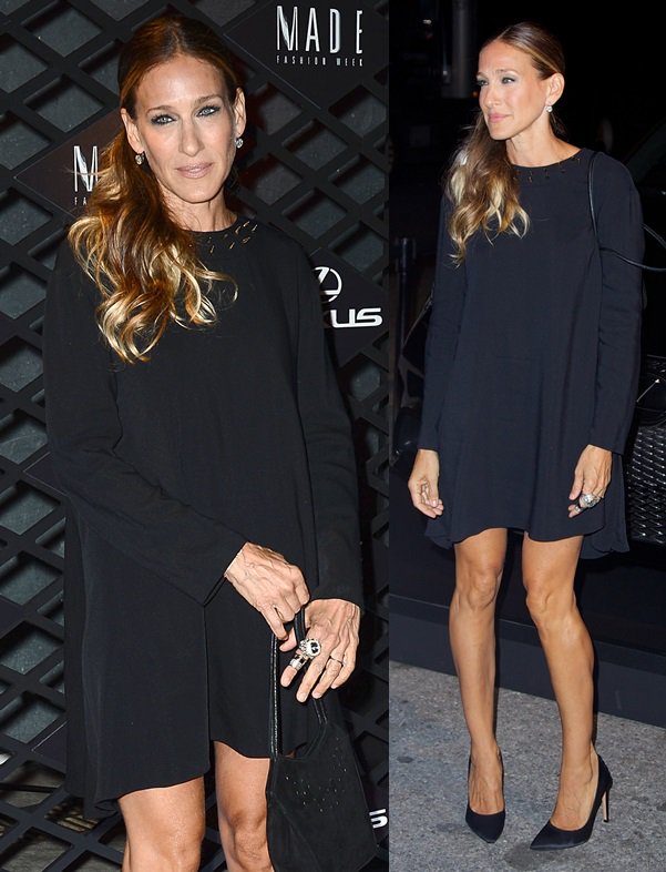 Sarah Jessica Parker in head-to-toe black at a Lexus-sponsored event held during the first day of New York Fashion Week in New York City on September 5, 2013