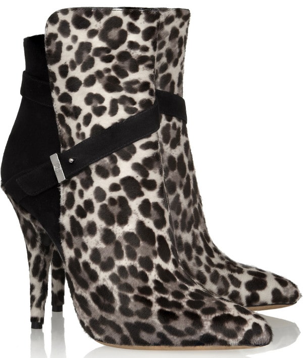TABITHA SIMMONS - Hunter leopard-print calf hair and suede ankle boots