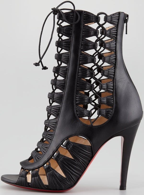 Christian Louboutin Azimut Caged Leather Booties