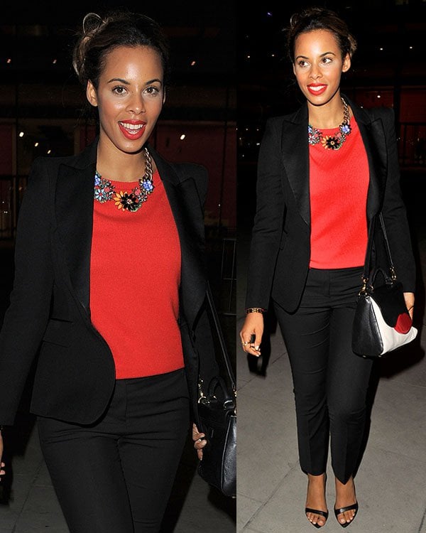Rochelle Humes of The Saturdays launching their new album, Living for the Weekend, at the Google Hangout in London on October 8, 2013