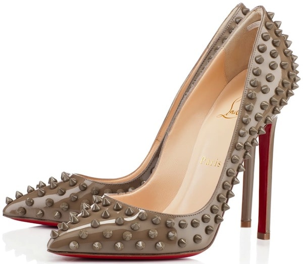 Christian Louboutin "Pigalle Spikes" in Grege