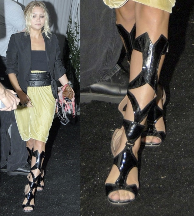 Ashley Olsen wearing Azzedine Alaia knee-high gladiator boots at Hampton Social at Ross with concert by James Taylor in New York City on August 11, 2007