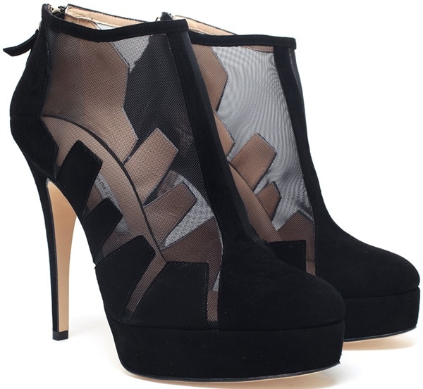 Bionda Castana ‘Belen’ Cut-Out Suede and Mesh Shoe Boots