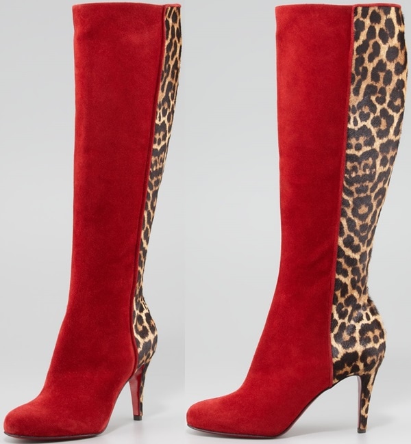 Christian Louboutin Acheval Suede-Back Knee Boot