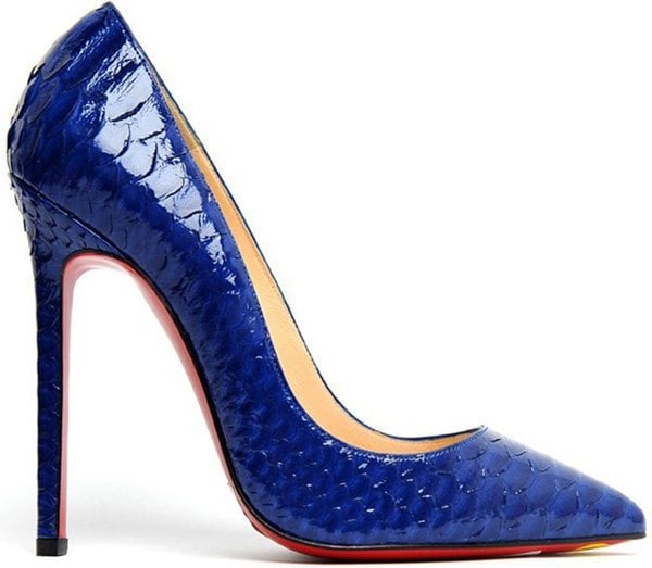 Christian Louboutin "Pigalle" Python Pump in Neptune