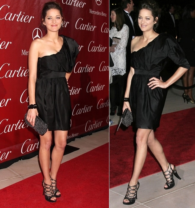 Marion Cotillard in an one-shoulder Elie Saab dress at the 2010 Palm Springs International Film Festival Awards Gala in Palm Springs on January 5, 2010