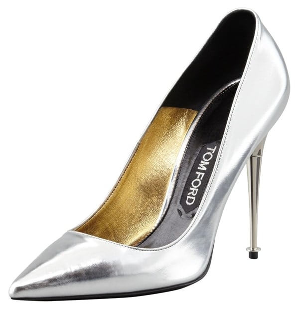 Tom Ford Mirror-Leather Pointed Toe Pumps