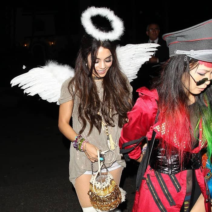 Vanessa Hudgens arrives at the Casamigos Halloween Party in Beverly Hills, Los Angeles, on October 26, 2013
