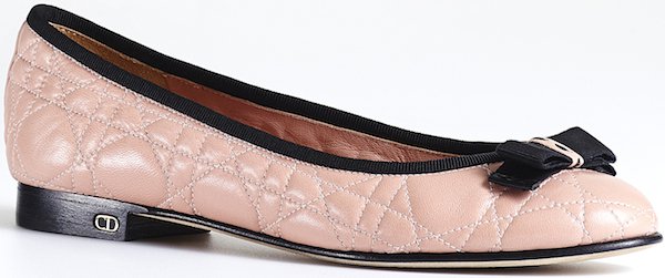 Christian Dior Ballerina Flat in Pale Pink Leather
