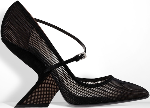 Christian Dior Black Mesh and Suede Pump