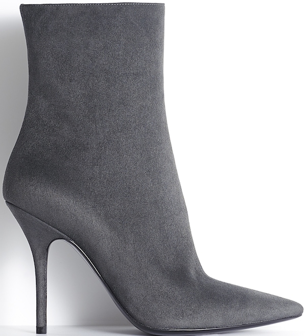 Christian Dior Grey Suede Calfskin Pointed Ankle Boot