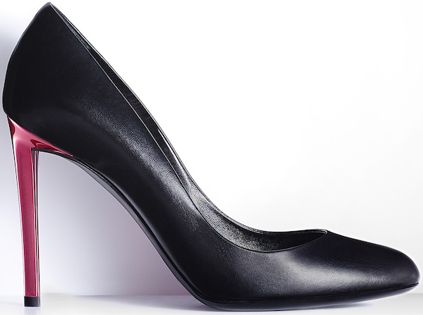 Christian Dior Pump in Black Leather and Rose Bonbon Metal
