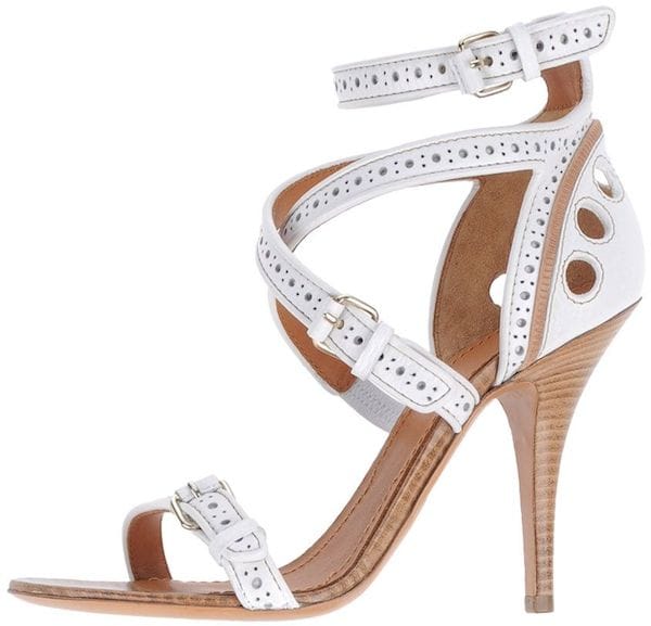 Givenchy White Perforated Leather Sandal