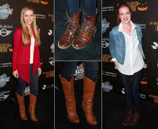 Greer Grammer and Ana Lucasey at the 4th Annual Los Angeles Haunted Hayride VIP premiere night held at Griffith Park in Los Angeles on October 7, 2012