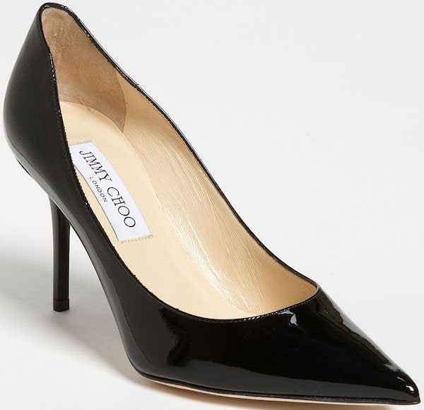 Jimmy Choo "Agnes" Pump in Black Patent Leather