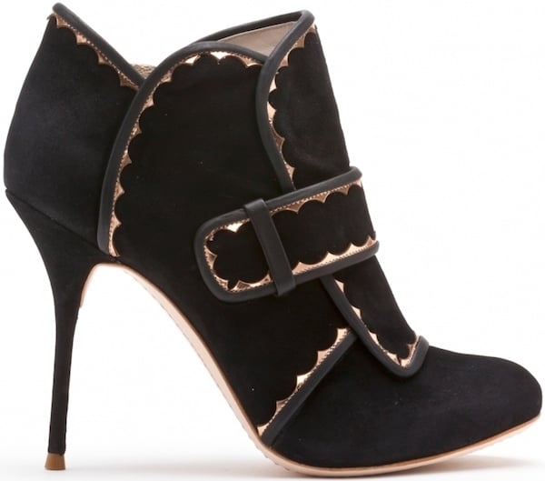 Sophia Webster "Amis" Black and Rose Gold Leather Boot