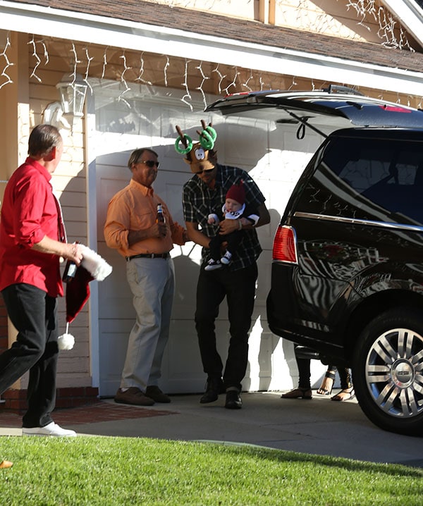 Fergie, Josh Duhamel, and Axl Jack celebrating Christmas at Fergie's parents' house in Pomona, California, on December 25, 2013