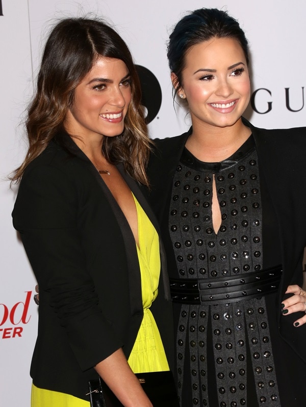 Demi sported a Helmut Lang jacket paired with a Belstaff dress