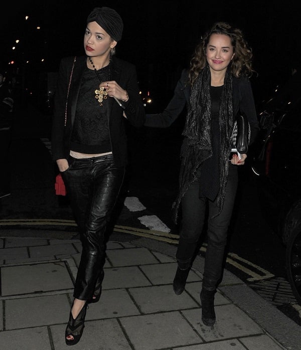 Rita Ora steps out with sister Elena in Mayfair