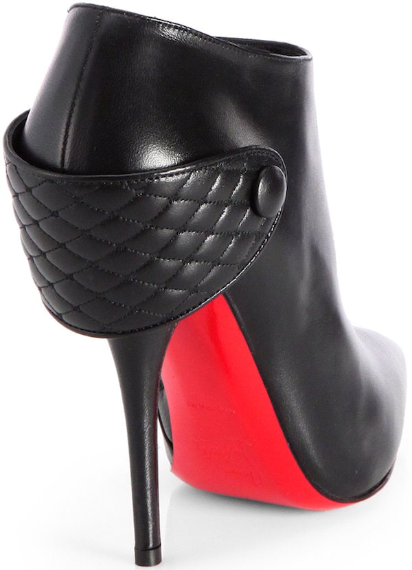 Christian Louboutin Huguette Leather Moto Ankle Boots in Black