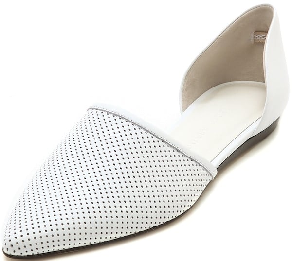 Jenni Kayne D'Orsay Flats in White Perforated Leather