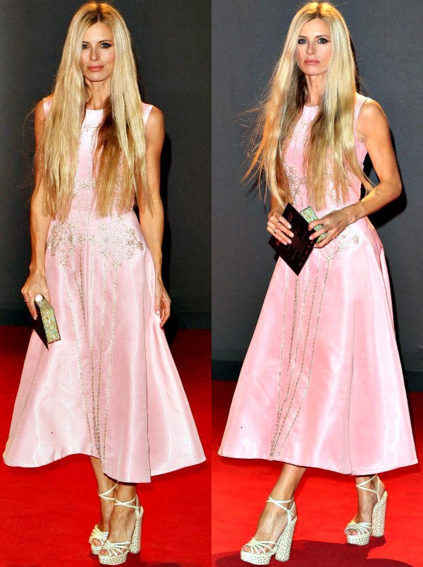 Laura Bailey in a cotton candy pink frock from Roksanda Ilincic at the 2013 British Fashion Awards