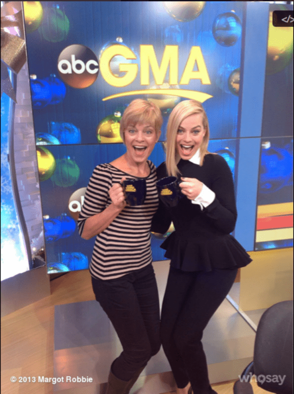 Margot shared a photo on her Twitter that showed her and her mother holding coffee cups from ABC's Good Morning America