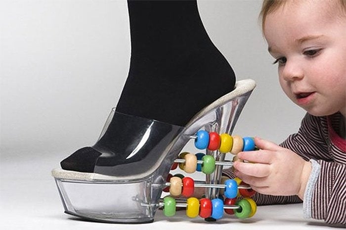 Abacus stripper heels for entertaining a baby photo