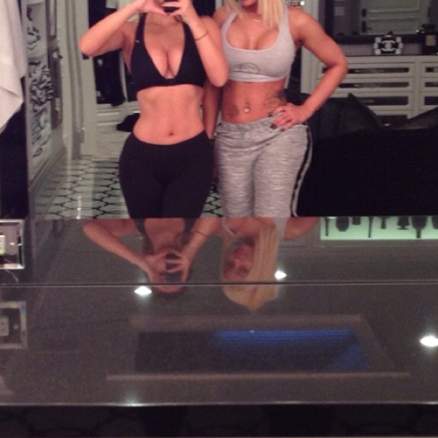 Kim Kardashian and Blac Chyna taking a selfie