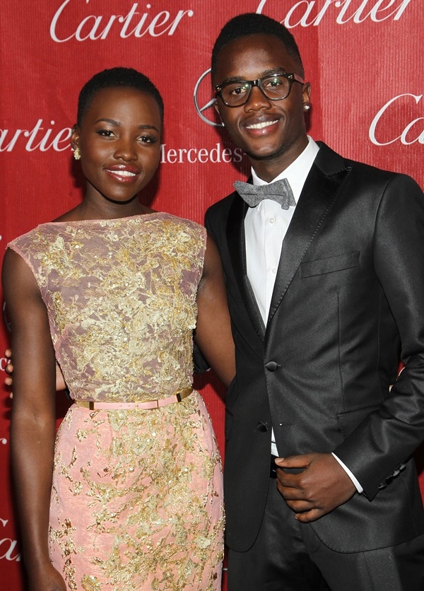 Lupita Nyong'o and Peter Nyong'o at the 25th Anniversary Palm Springs International Film Festival held at the Palm Springs Convention Center in Palm Springs, California, on January 4, 2014