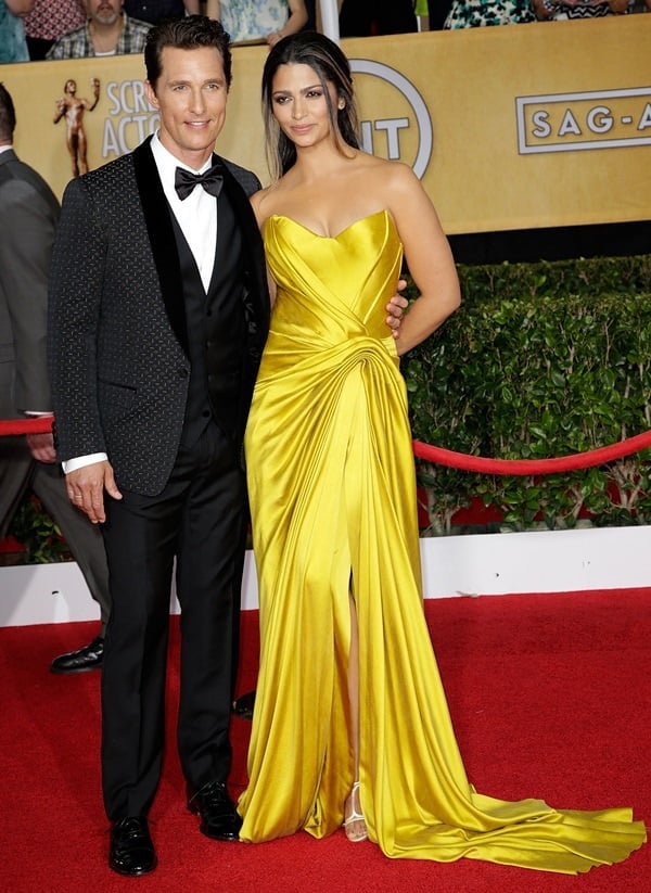 Camila Alves and Matthew McConaughey at the 20th Annual Screen Actors Guild (SAG) Awards held at the Shrine Auditorium in Los Angeles on January 18, 2014