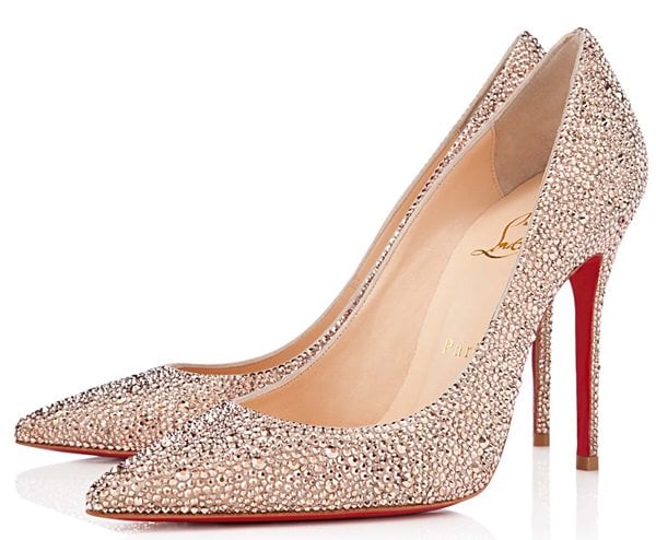 Christian Louboutin Strass Decollete Pumps in Nude