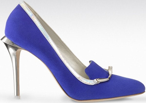 Gio Diev "Beirut" Loafer Pumps in Blue Suede