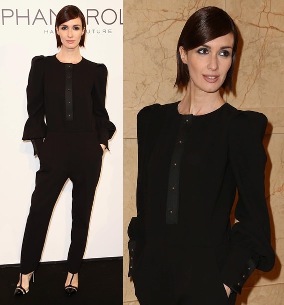 Paz Vega went for a sleek and sophisticated masculine-feminine look for the Chanel show