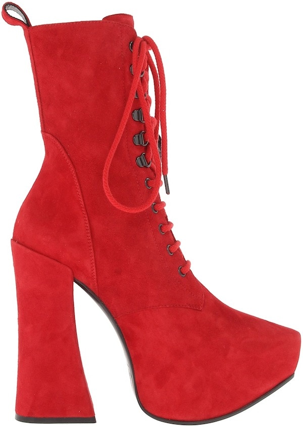 Vivienne Westwood Gold Label Lace-Up Boots in Red Suede