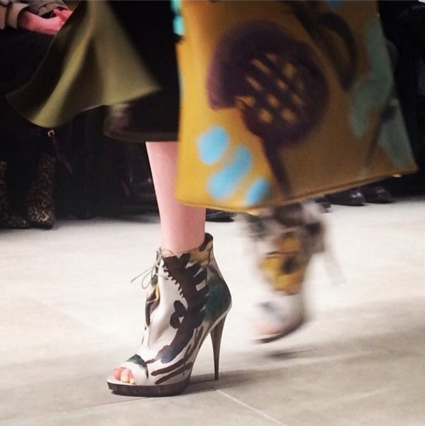 Burberry Prorsum Fall 2014 hand-painted ankle boots
